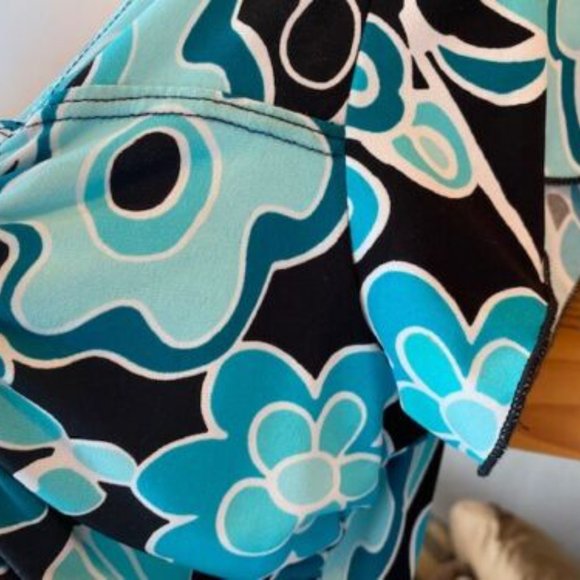 Lot of 3~DRESS BARN Silky s/s TUNIC TOPS~fluttery-BLUES-Retro ORANGE Gray-sz M - Picture 13 of 16